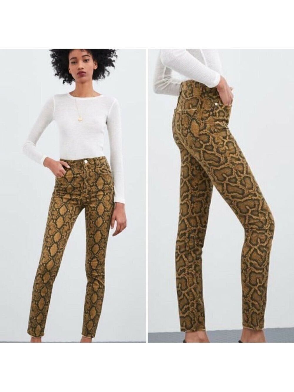 ZARA BNWT Python Print Hi-Rise Skinny Jean